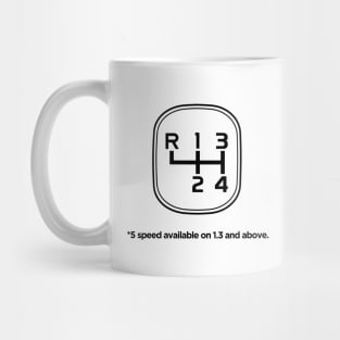 Dark version of the 4 speed gear stick graphic Mug